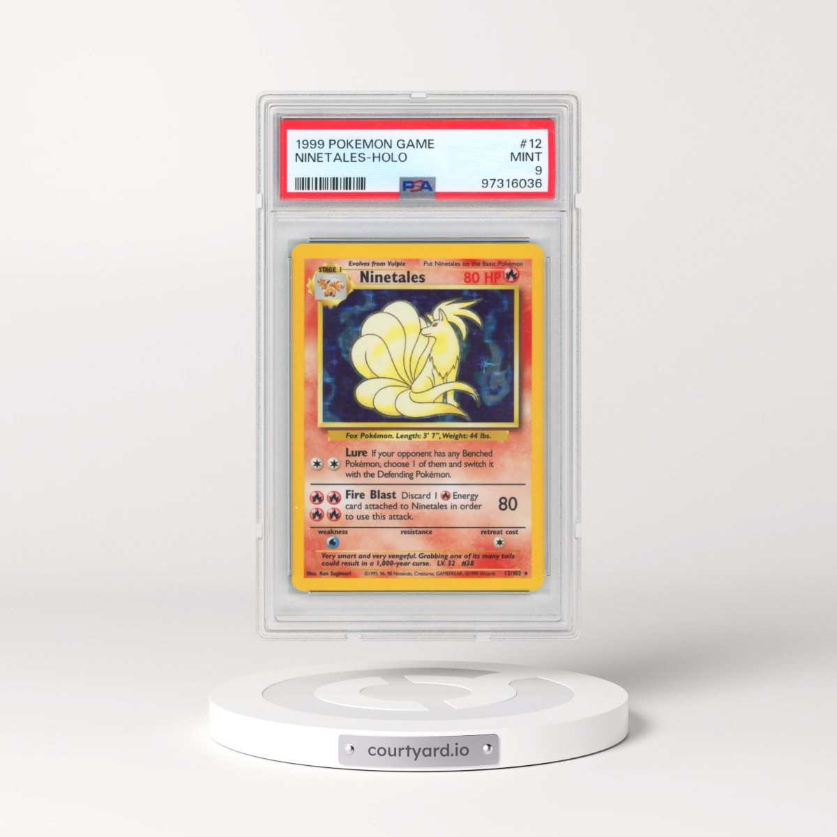 1999 Pokémon Game #12 Ninetales - Holo (PSA 9 MINT)