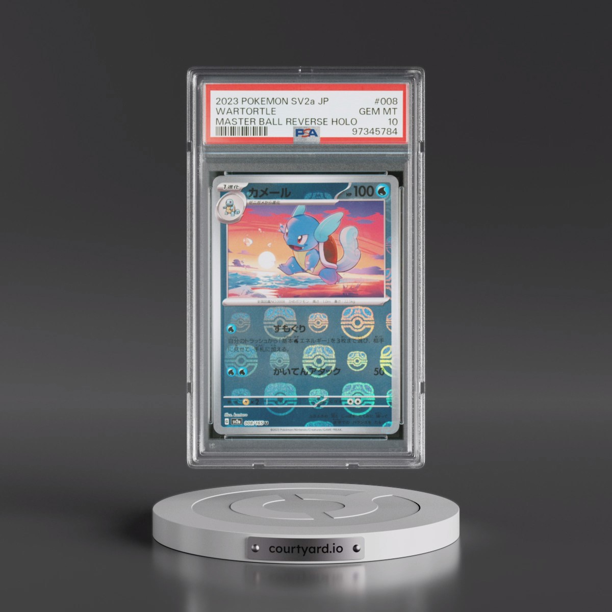 2023 Pokémon Sv2a-Pokemon 151 #008 Wartortle - Reverse Holo Master Ball (PSA 10 GEM MINT)