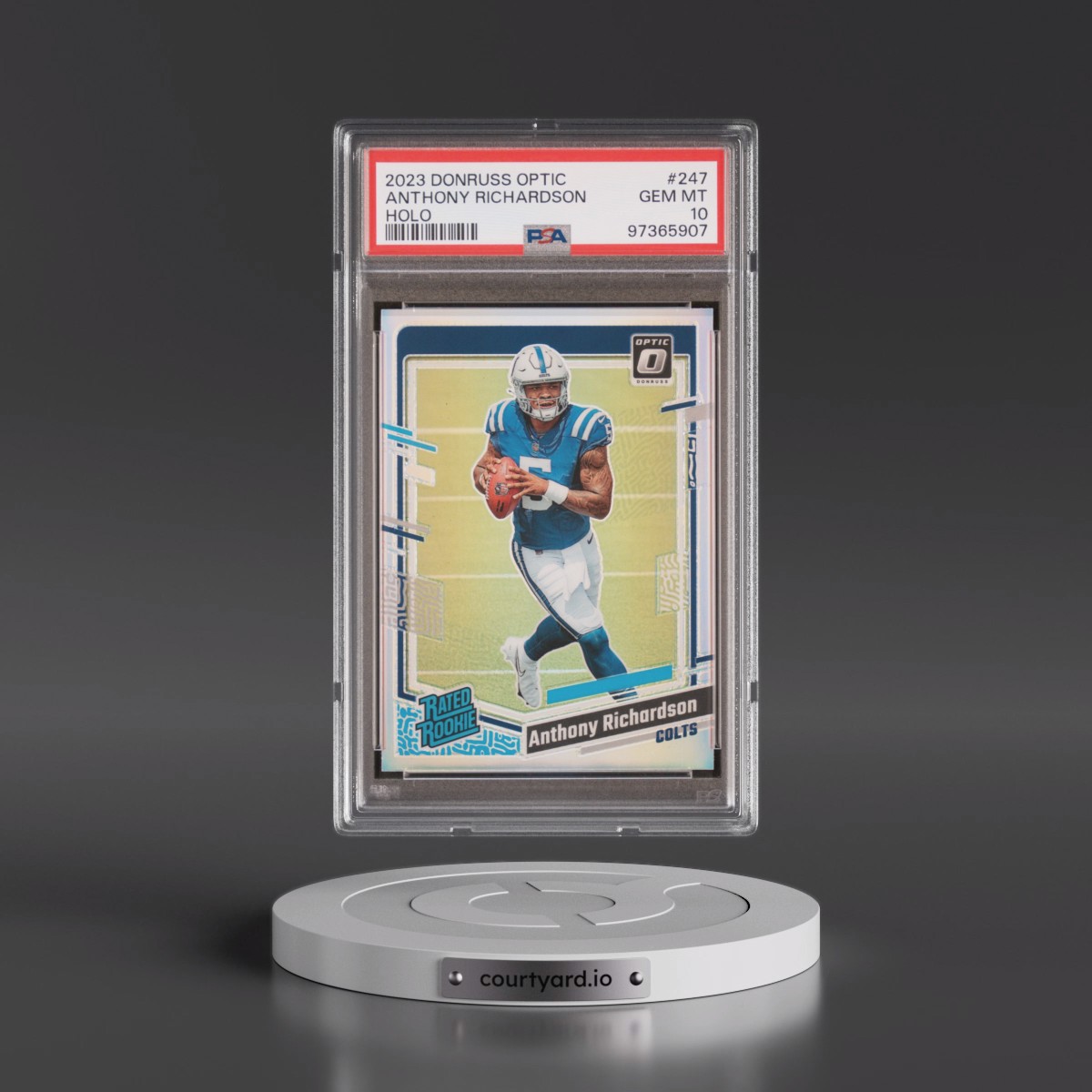 2023 Panini Donruss Optic #247 Anthony Richardson - Holo (PSA 10 GEM MINT)