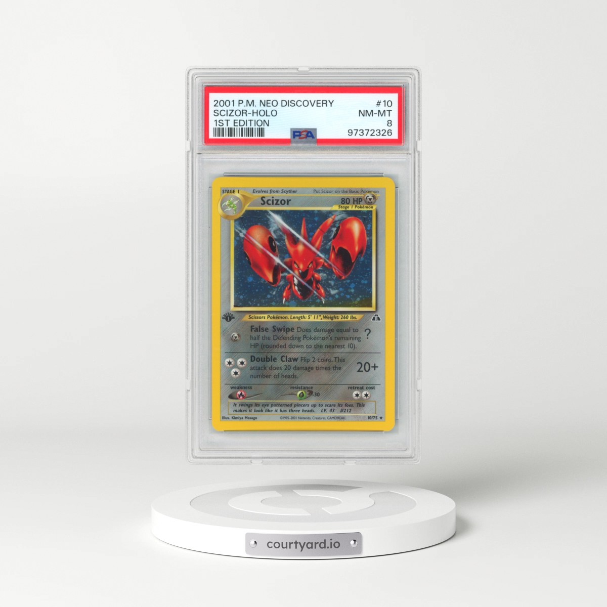 2001 Pokémon Neo Discovery #10 Scizor - 1st Edition Holo (PSA 8 NM-MT)