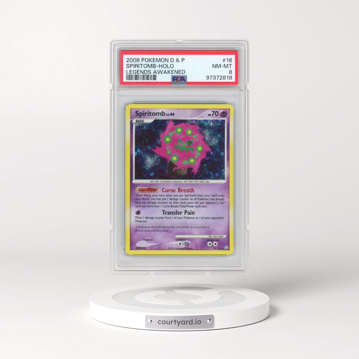 2008 Pokémon Diamond & Pearl Legends Awakened #16 Spiritomb - Holo (PSA 8 NM-MT)