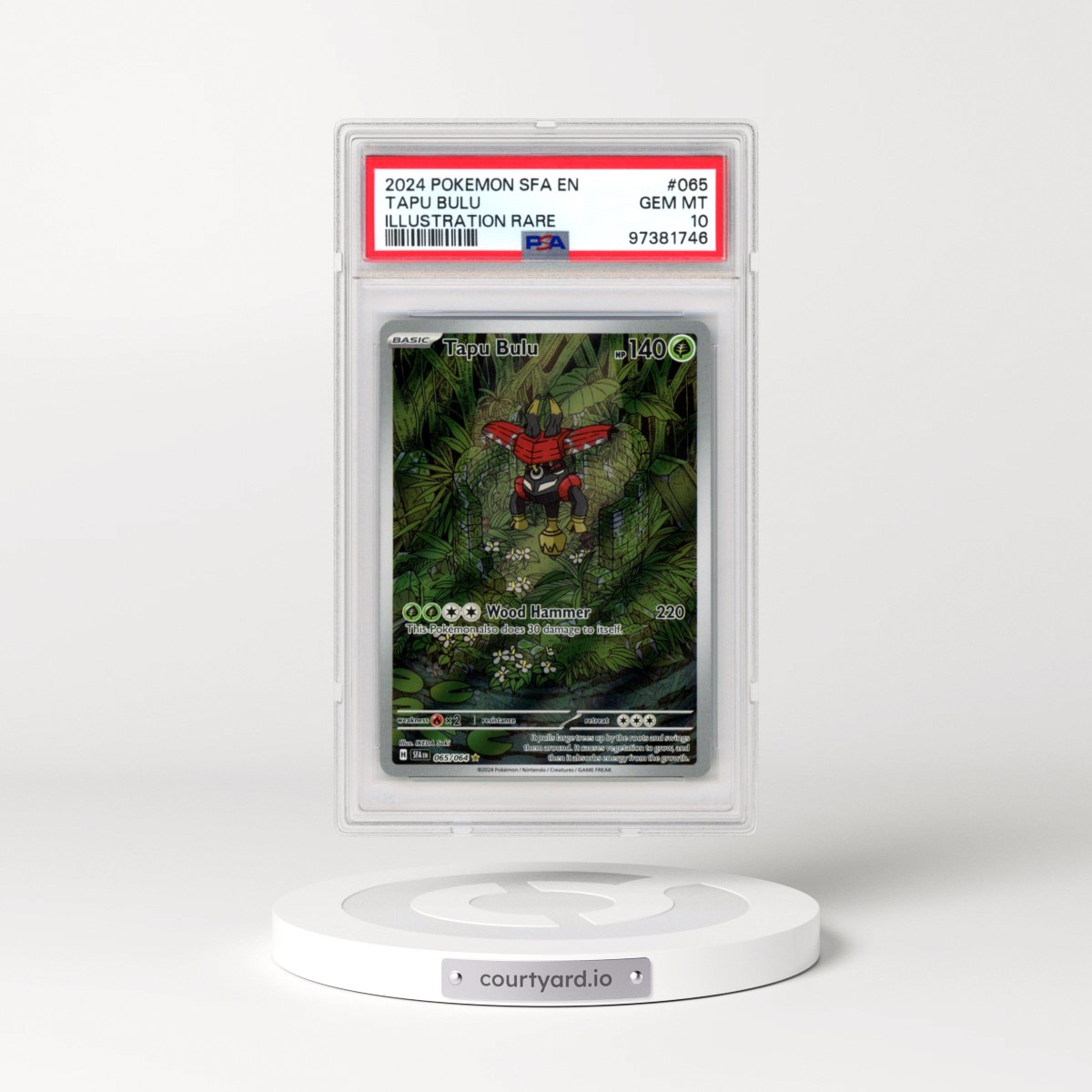 2024 Pokémon Sfa EN-Shrouded Fable #065 Tapu Bulu - Illustration Rare (PSA 10 GEM MINT)