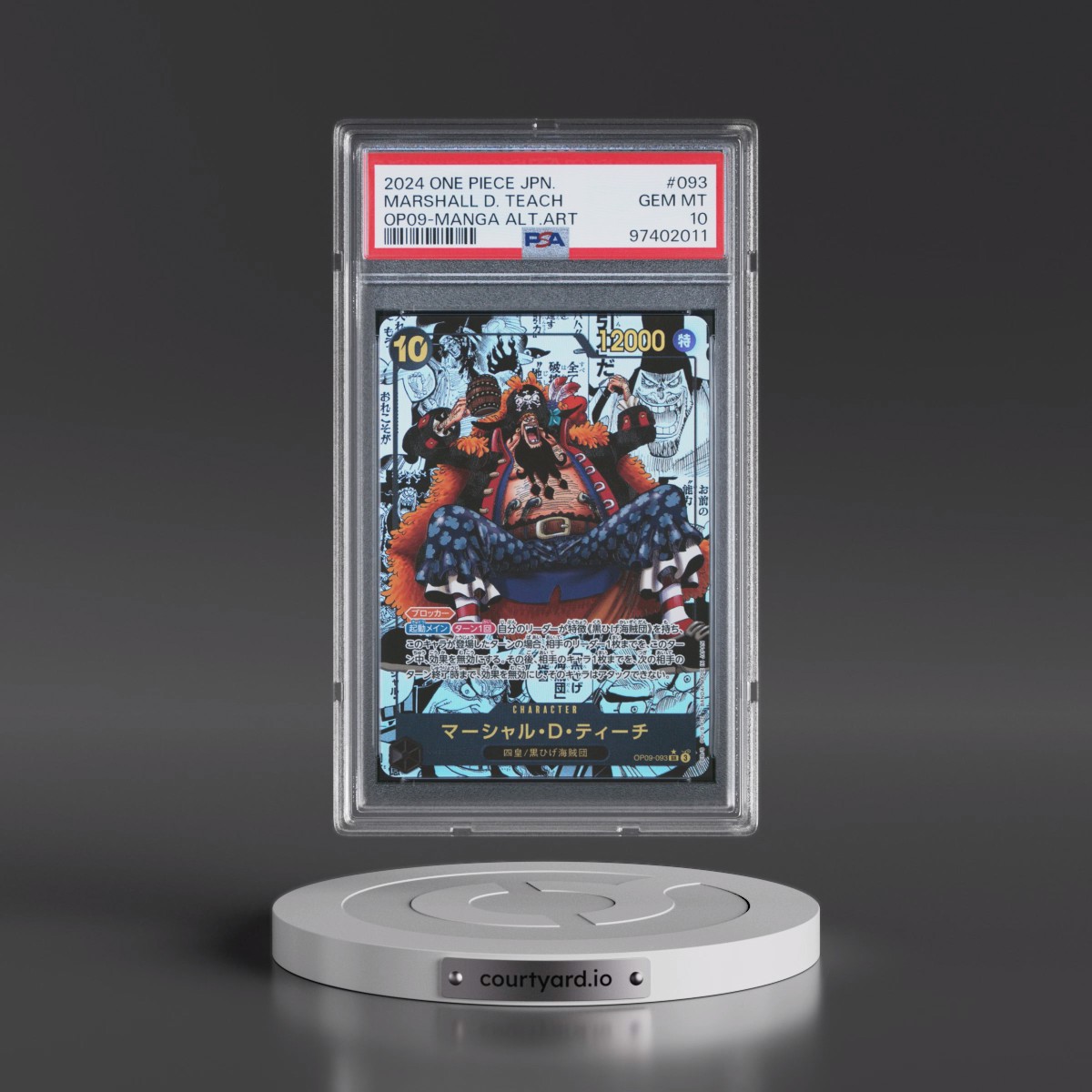 2024 One Piece Japanese OP09-Emperors in the New World #093 Marshall D. Teach - Manga Alternate Art (PSA 10 GEM MINT)