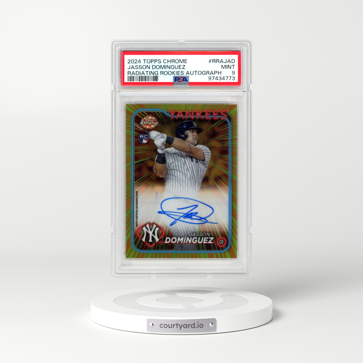 2024 Topps Chrome Radiating Rookies Autographs #RRAJAD Jasson Dominguez (PSA 9 MINT)