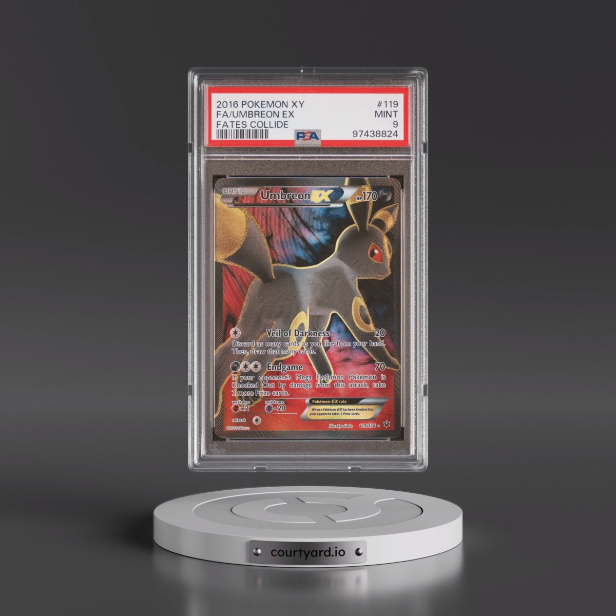 2016 Pokémon XY Fates Collide #119 Umbreon EX - Holo Full Art (PSA 9 MINT)