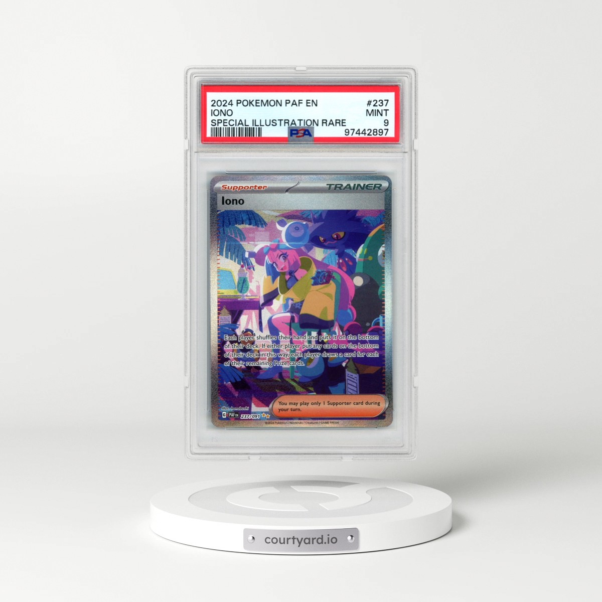 2024 Pokémon Paf EN-Paldean Fates #237 Iono - Special Illustration Rare (PSA 9 MINT)