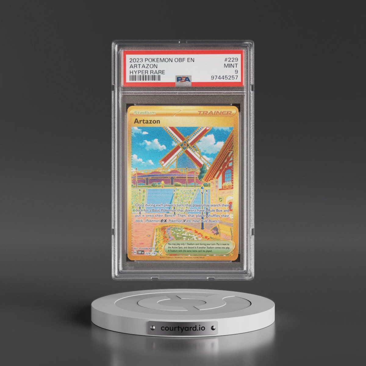 2023 Pokémon Obf EN-Obsidian Flames #229 Artazon - Hyper Rare (PSA 9 MINT)