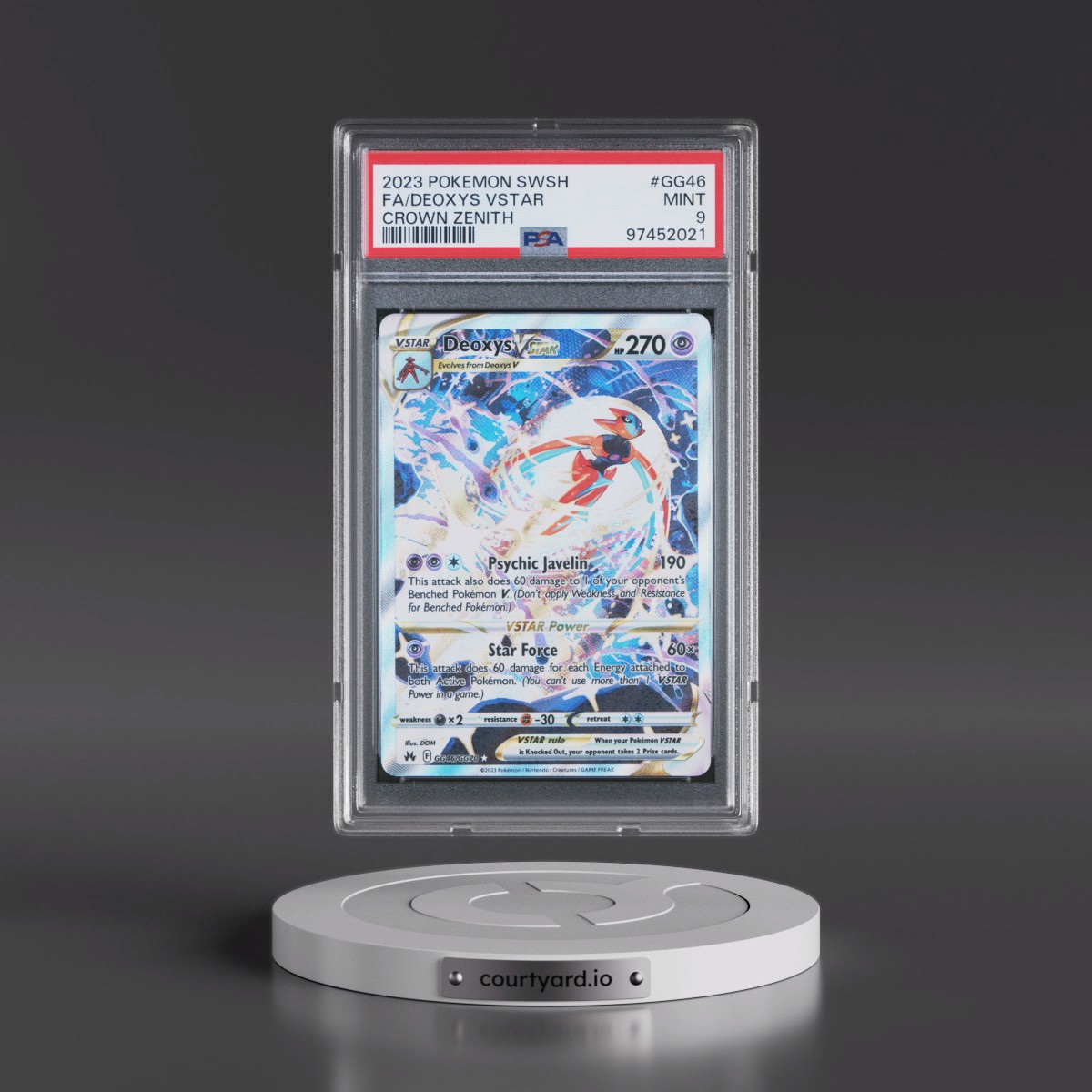 2023 Pokémon Sword and Shield Crown Zenith #GG46 Deoxys Vstar - Full Art (PSA 9 MINT)