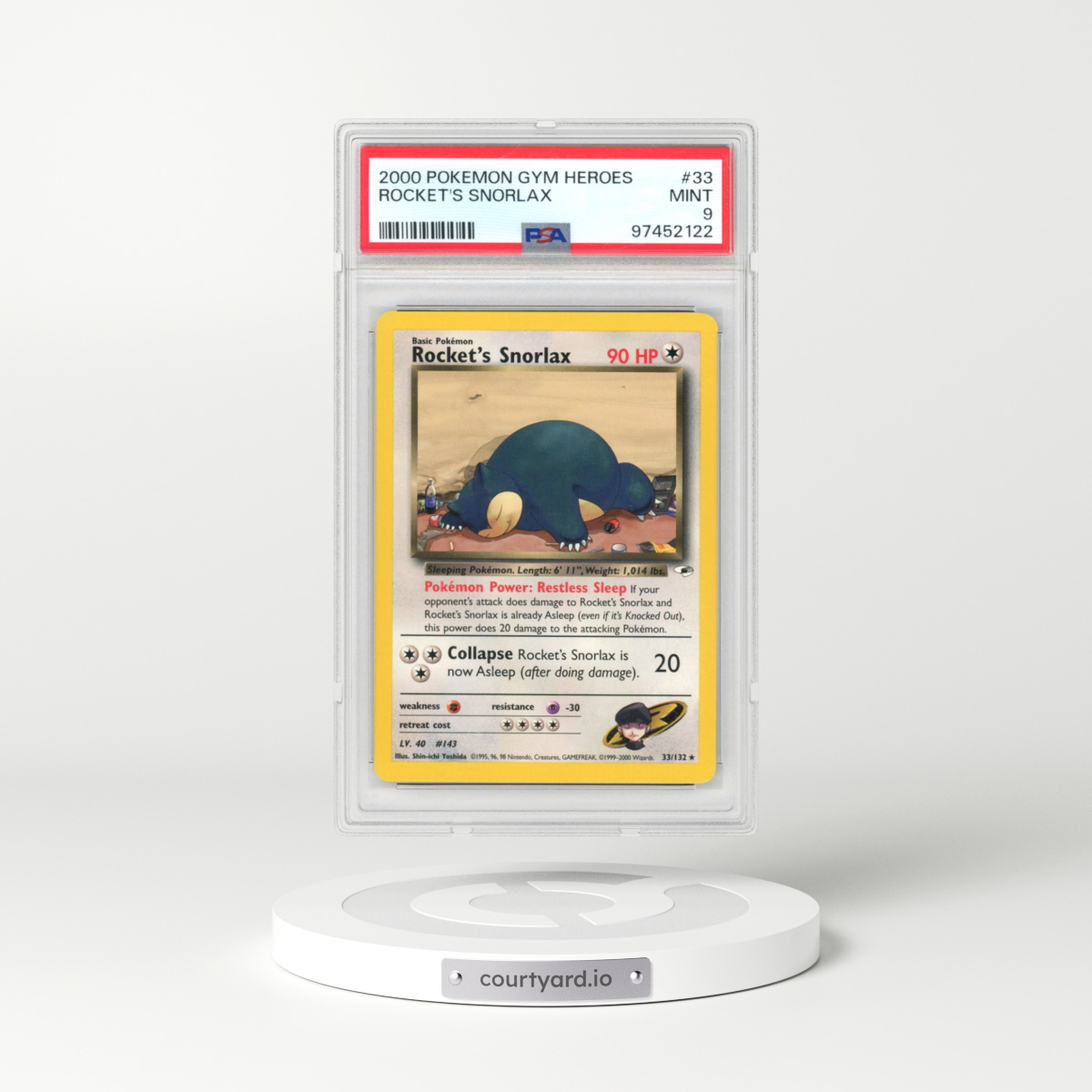 2000 Gym Heroes #33 Rocket's Snorlax (PSA 9 MINT)