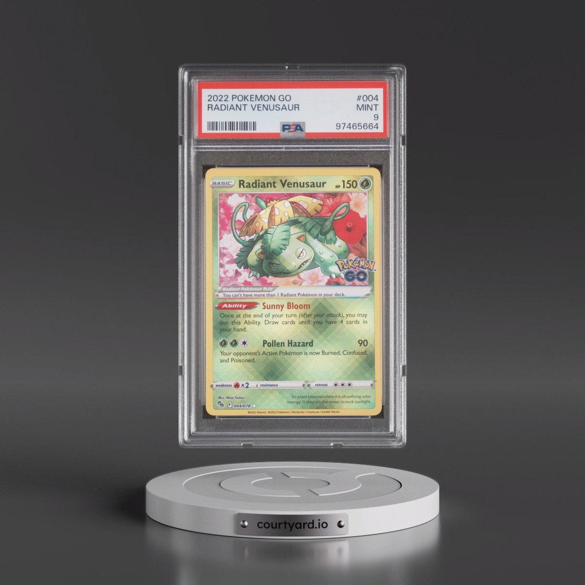 2022 Pokémon Go #004 Radiant Venusaur - Holo (PSA 9 MINT)