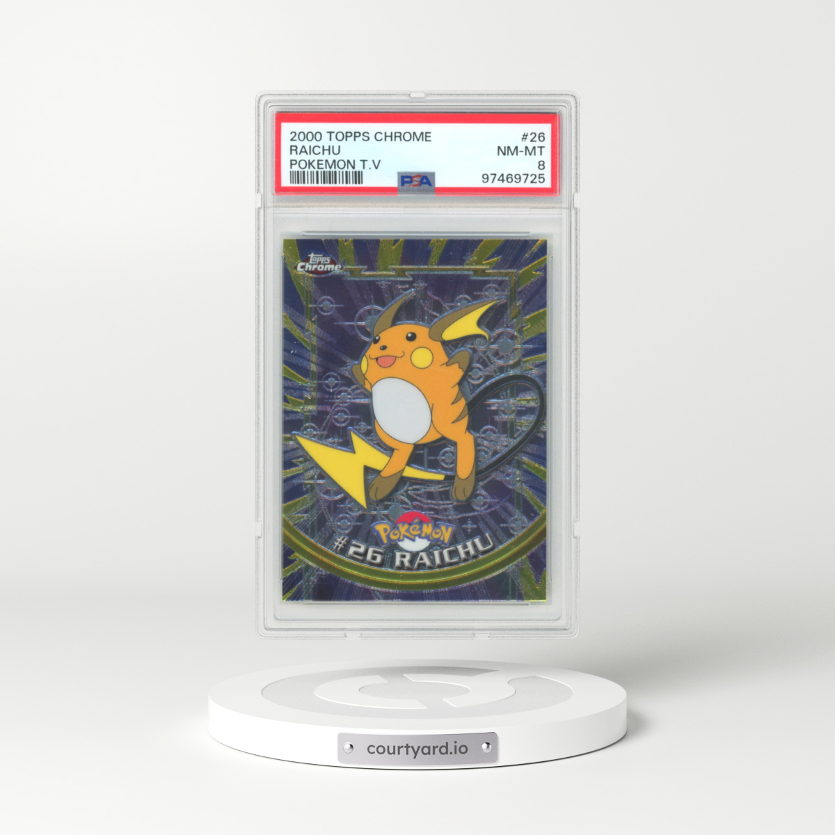 2000 Chrome Series 1 #26 Raichu - Chrome (Topps Chrome Stamp on Front of Card) (PSA 8 NM-MT)