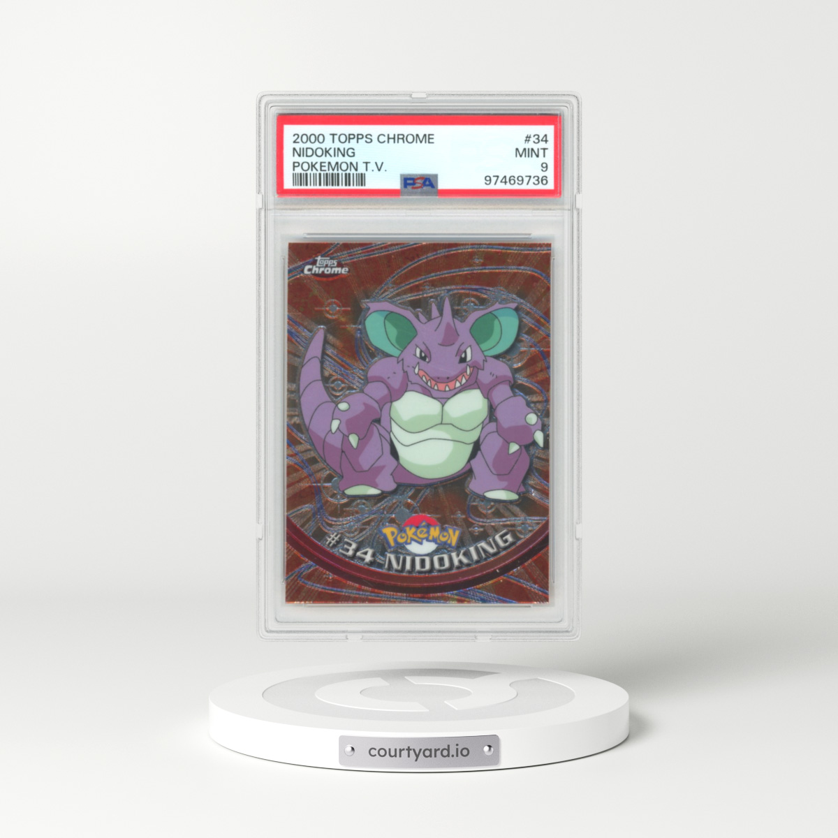 2000 Chrome Series 1 #34 Nidoking - Chrome (Topps Chrome Stamp on Front of Card) (PSA 9 MINT)