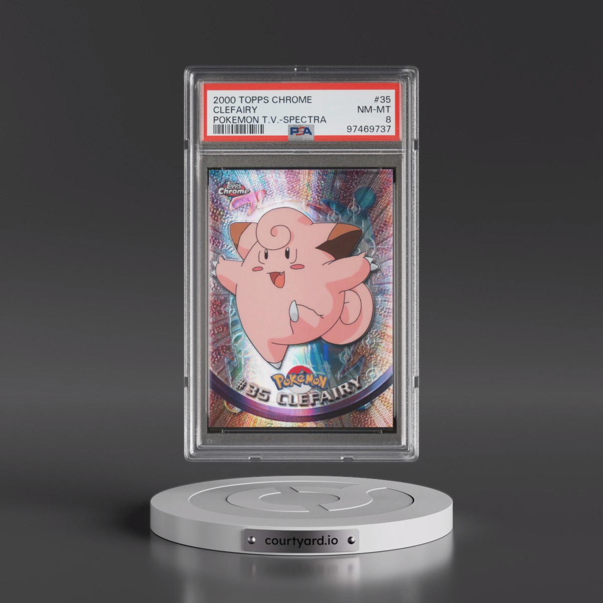 2000 Topps Chrome Pokémon T.V. #35 Clefairy - Spectra (PSA 8 NM-MT)