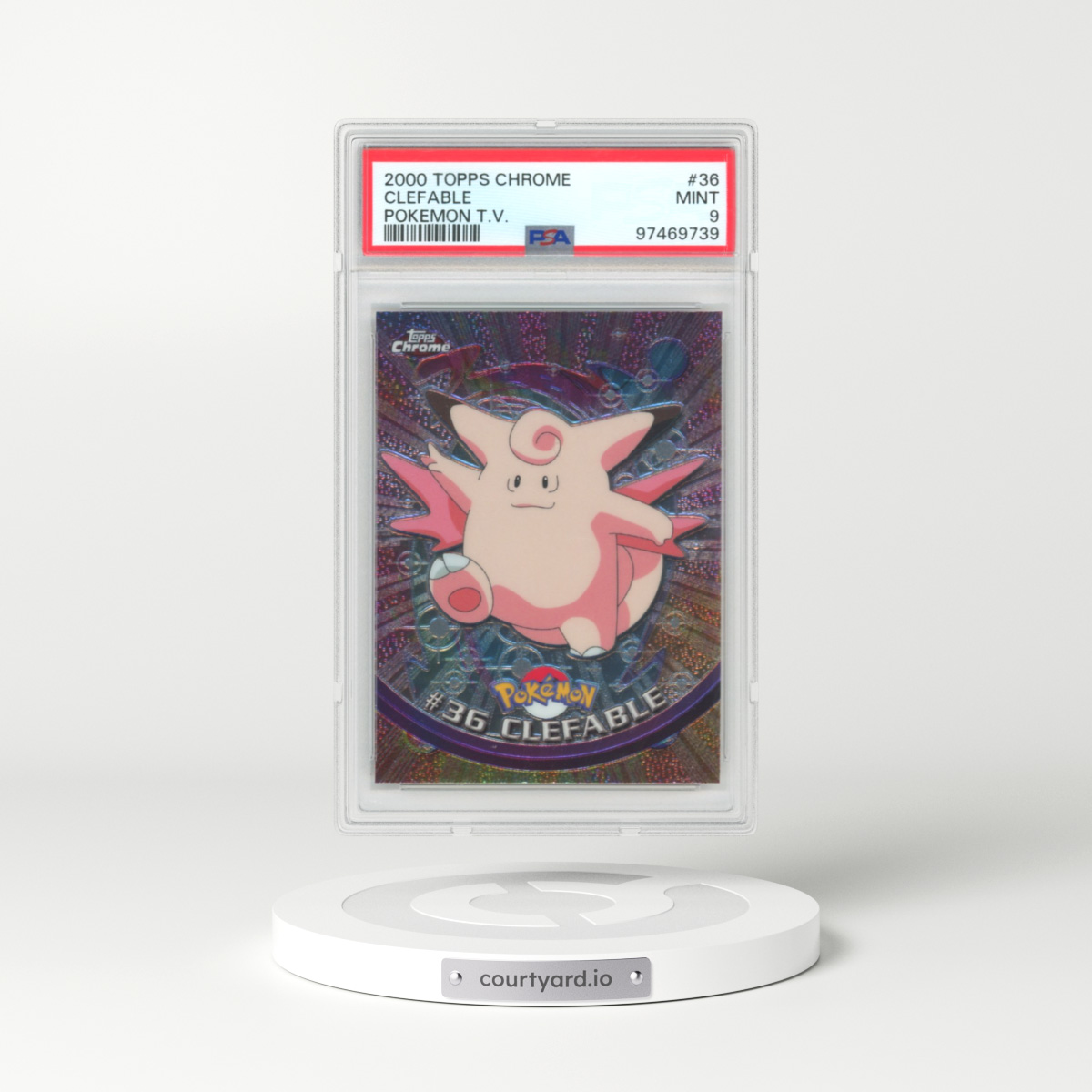 2000 Chrome Series 1 #36 Clefable - Chrome (Topps Chrome Stamp on Front of Card) (PSA 9 MINT)