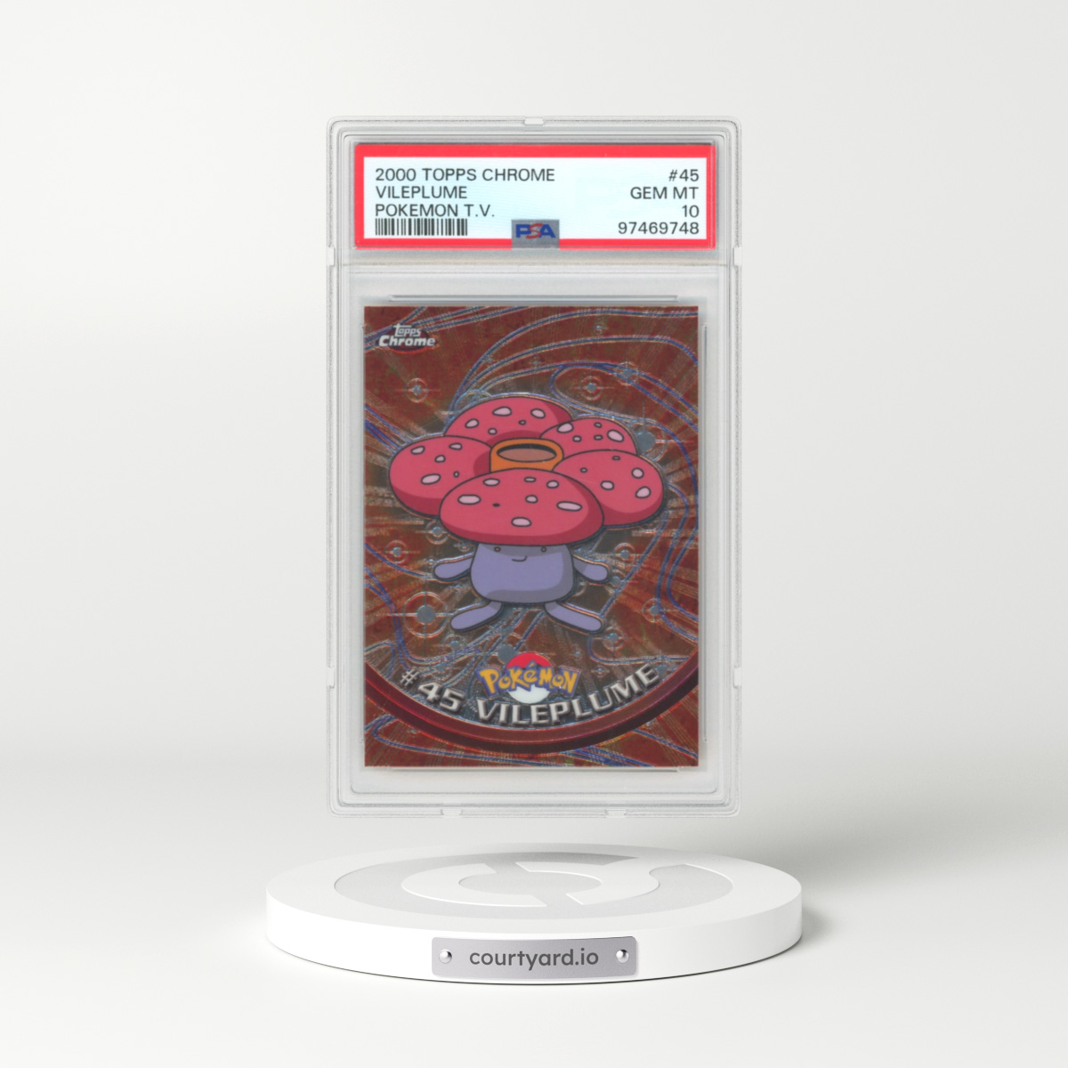 2000 Chrome Series 1 #45 Vileplume - Chrome (Topps Chrome Stamp on Front of Card) (PSA 10 GEM MINT)