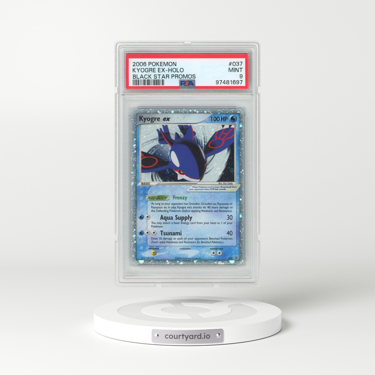 2006 Pokémon Black Star Promos #037 Kyogre EX - Holo Holo (PSA 9 MINT)