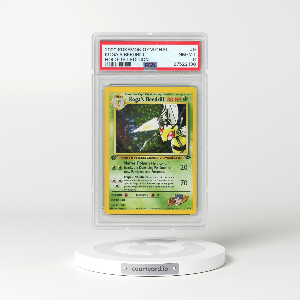 2000 Pokémon Gym Challenge #9 Koga's Beedrill - 1st Edition Holo (PSA 8 NM-MT)
