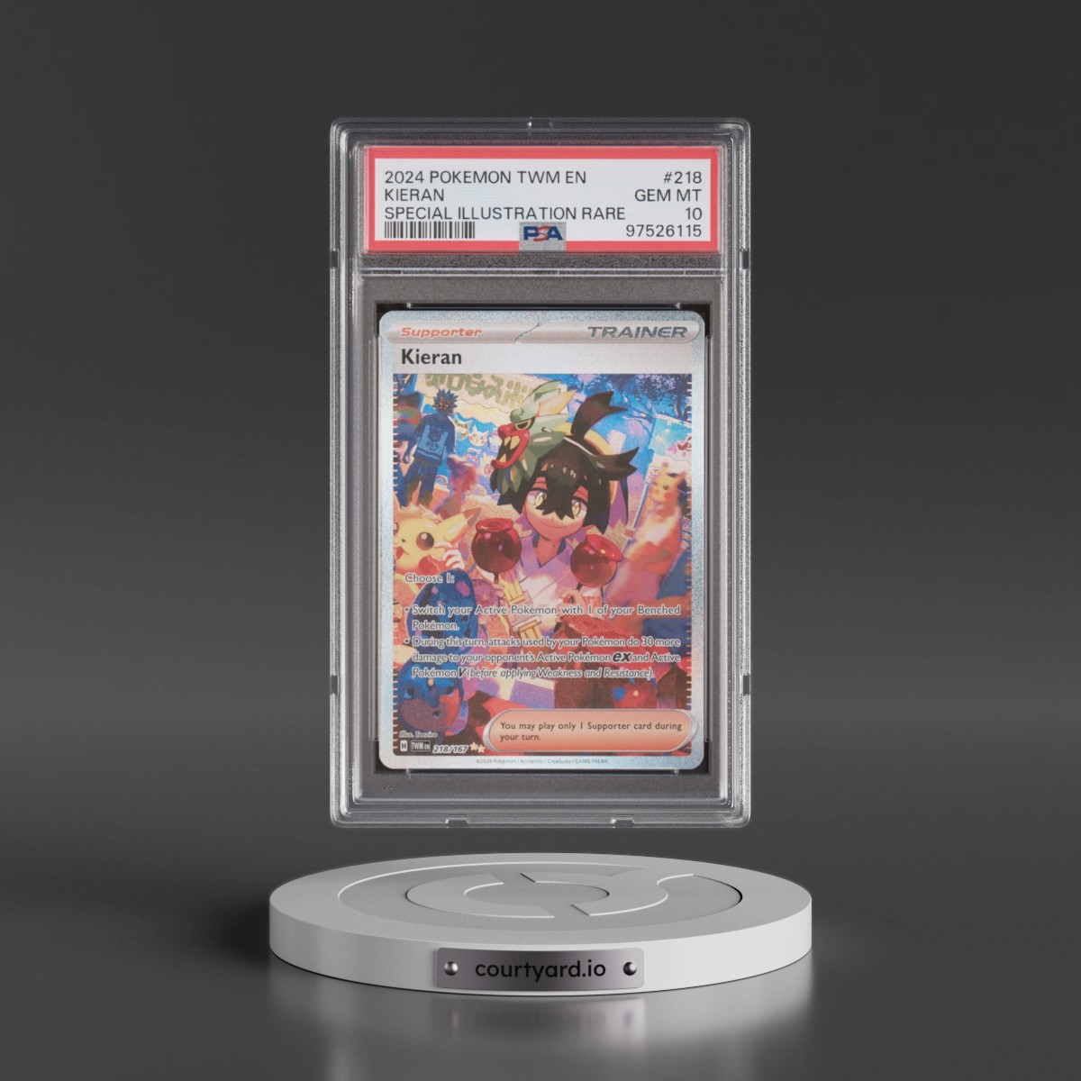 2024 Pokémon Twm EN-Twilight Masquerade #218 Kieran - Special Illustration Rare (PSA 10 GEM MINT)