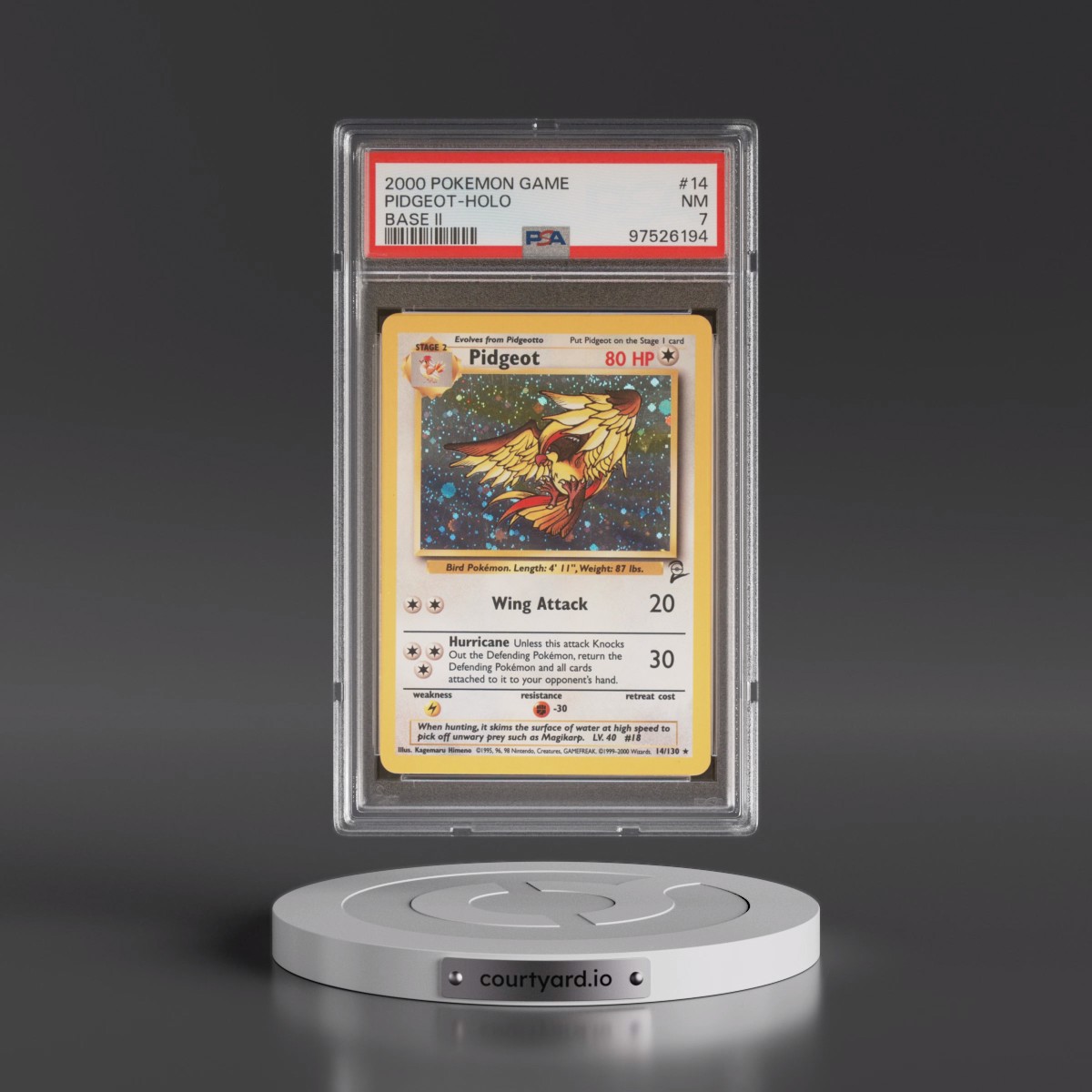 2000 Pokémon Game Base II #14 Pidgeot - Holo (PSA 7 NM)