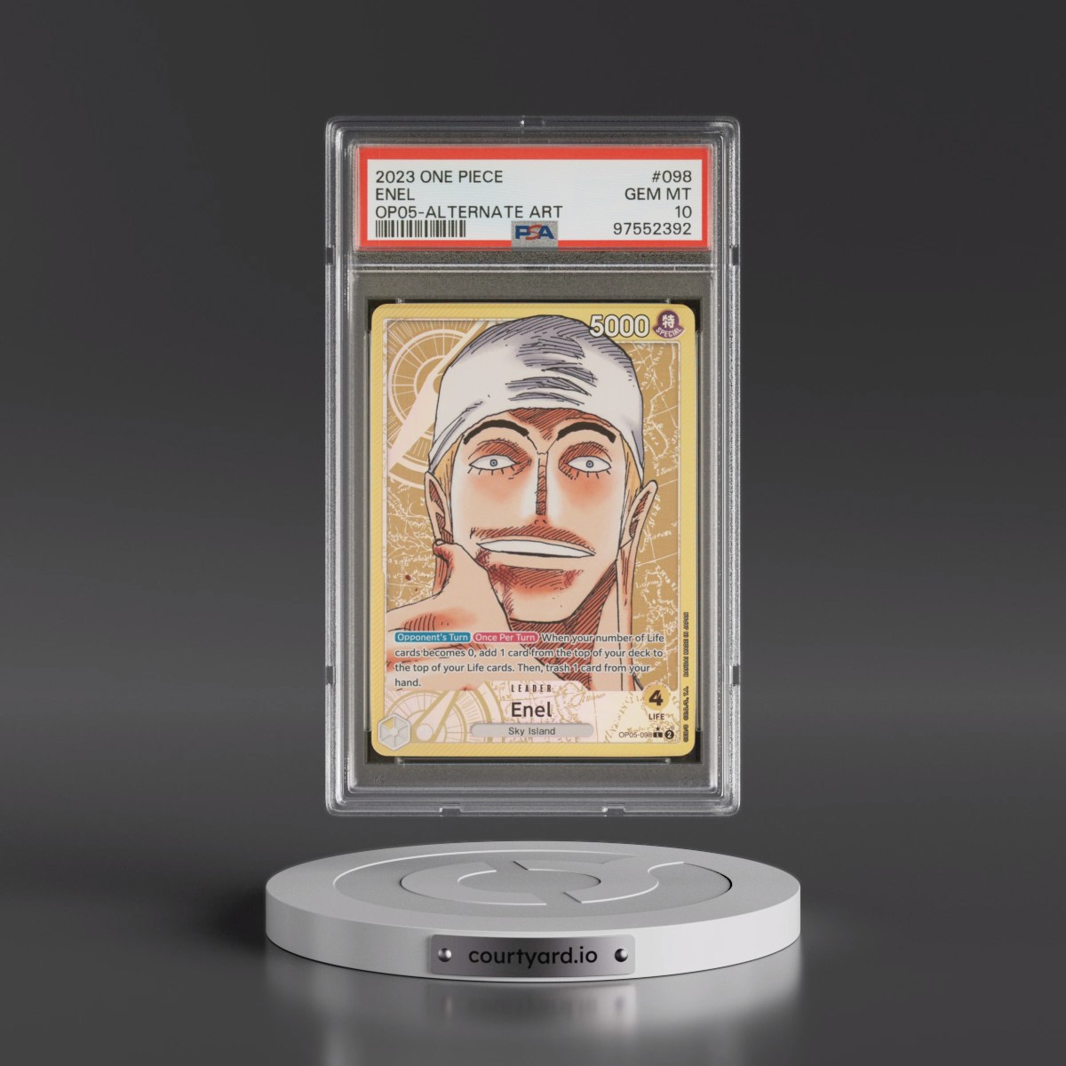 2023 One Piece OP05-Awakening of the New Era #098 Enel - Alternate Art (PSA 10 GEM MINT)