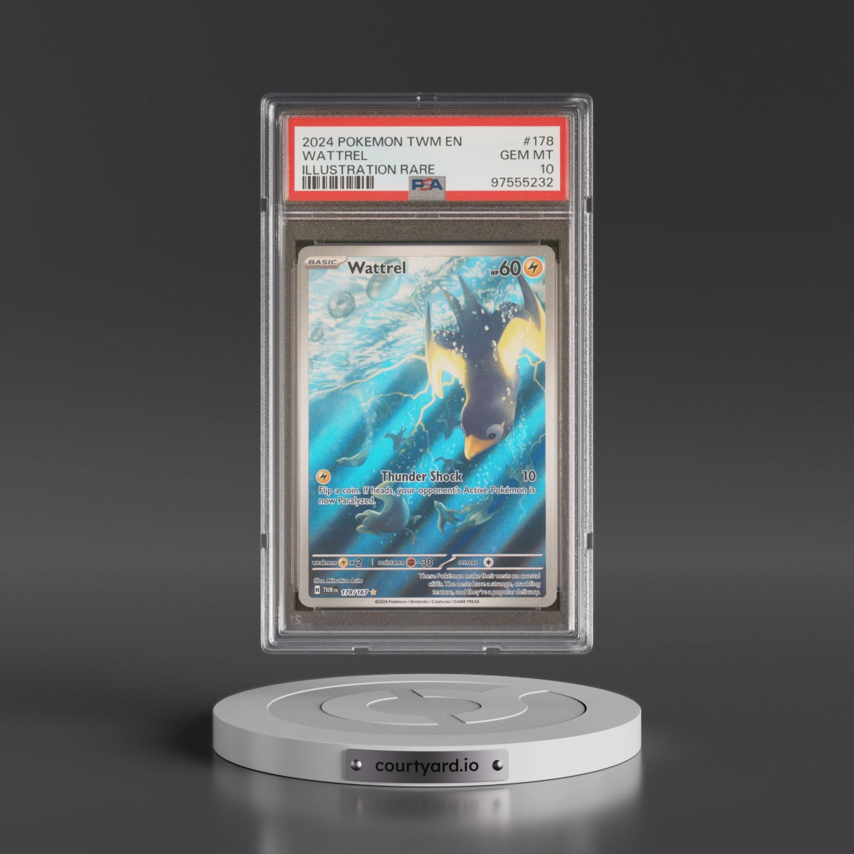 2024 Pokémon Twm EN-Twilight Masquerade #178 Wattrel - Illustration Rare (PSA 10 GEM MINT)