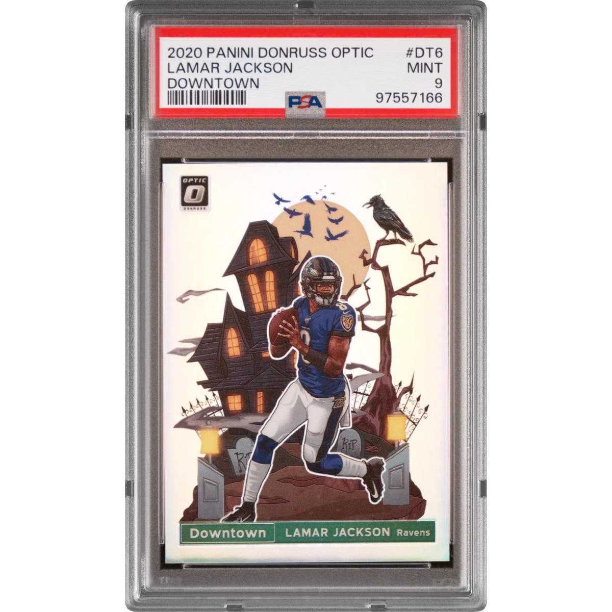 2020 Panini Donruss Optic Downtown #DT6 Lamar Jackson (PSA 9 MINT)