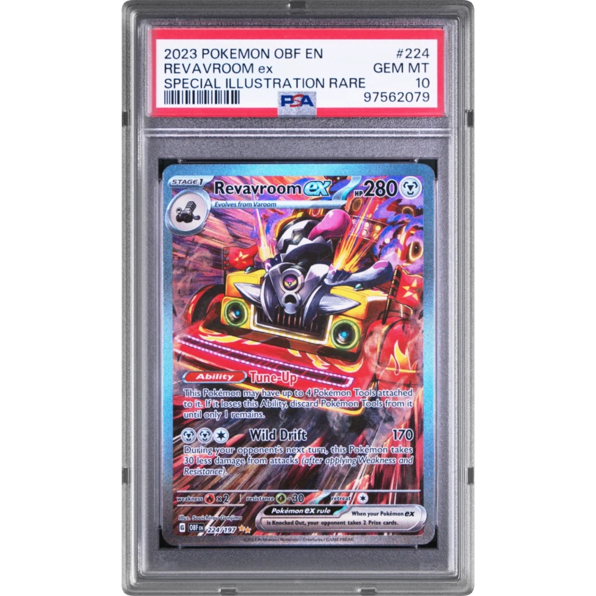 2023 Pokémon Obf EN-Obsidian Flames #224 Revavroom EX - Holo Special Illustration Rare (PSA 10 GEM MINT)
