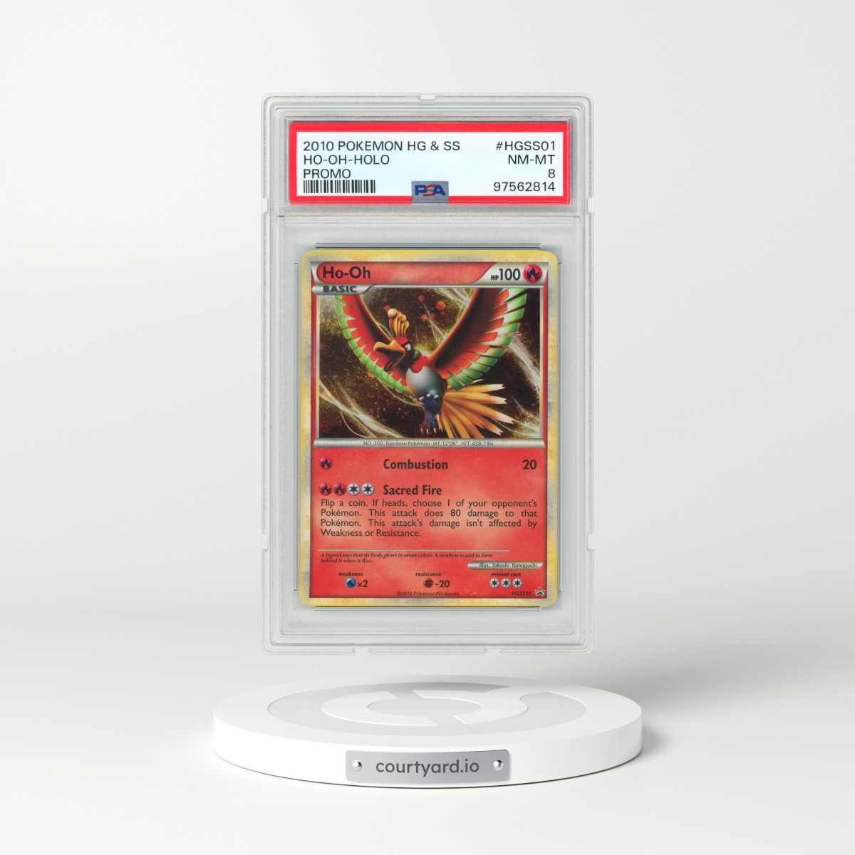 2010 Pokémon Heartgold & Soulsilver Promo #HGSS01 HO-Oh - Holo (PSA 8 NM-MT)