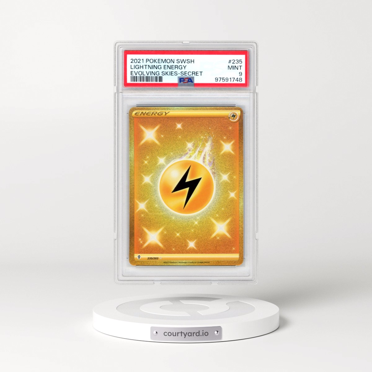 2021 Pokémon Sword & Shield Evolving Skies #235 Lightning Energy - Secret (PSA 9 MINT)