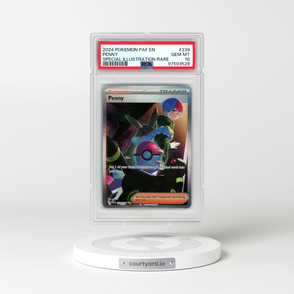2024 Pokémon Paf EN-Paldean Fates #239 Penny - Special Illustration Rare (PSA 10 GEM MINT)