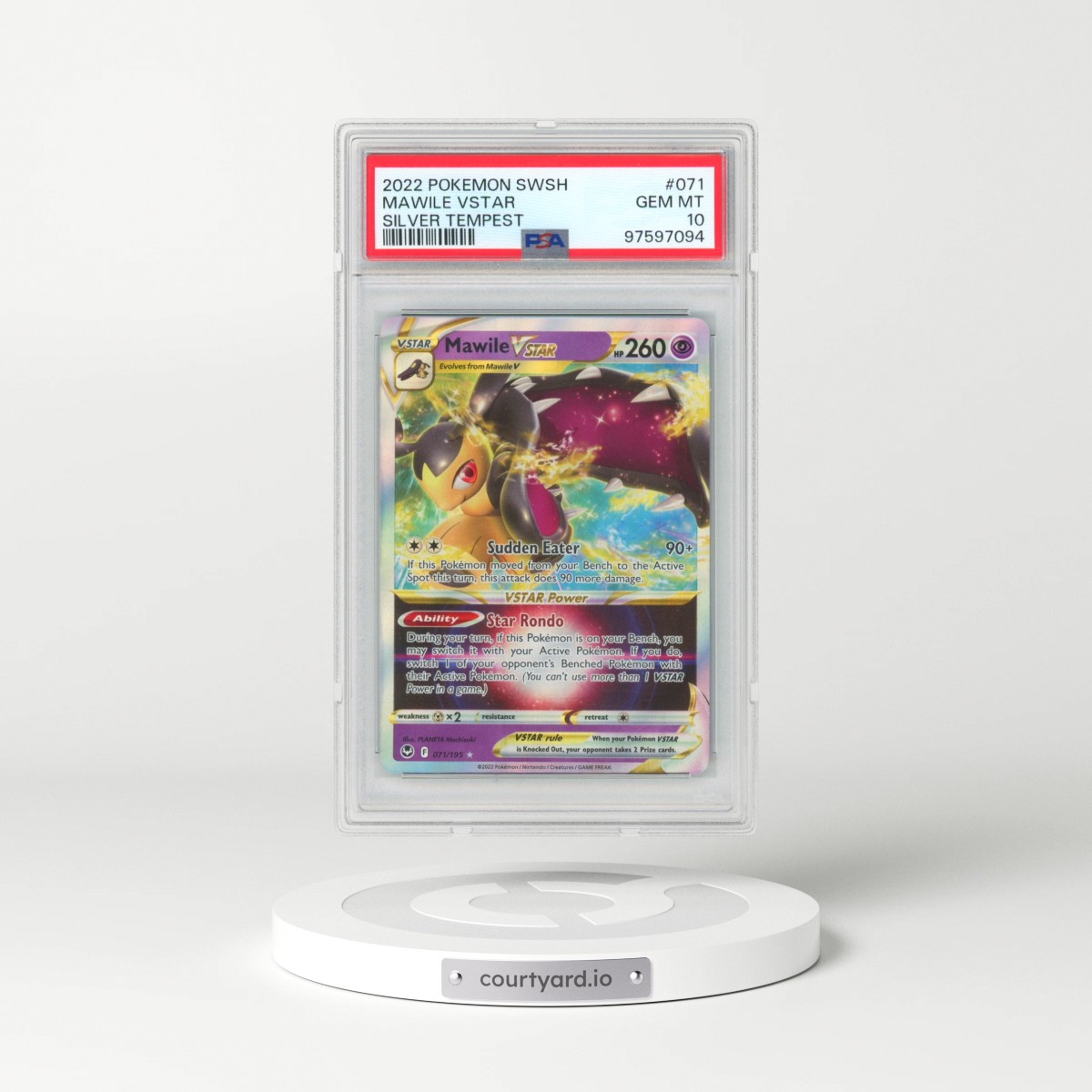 2022 Pokémon Sword & Shield Silver Tempest #071 Mawile Vstar (PSA 10 GEM MINT)