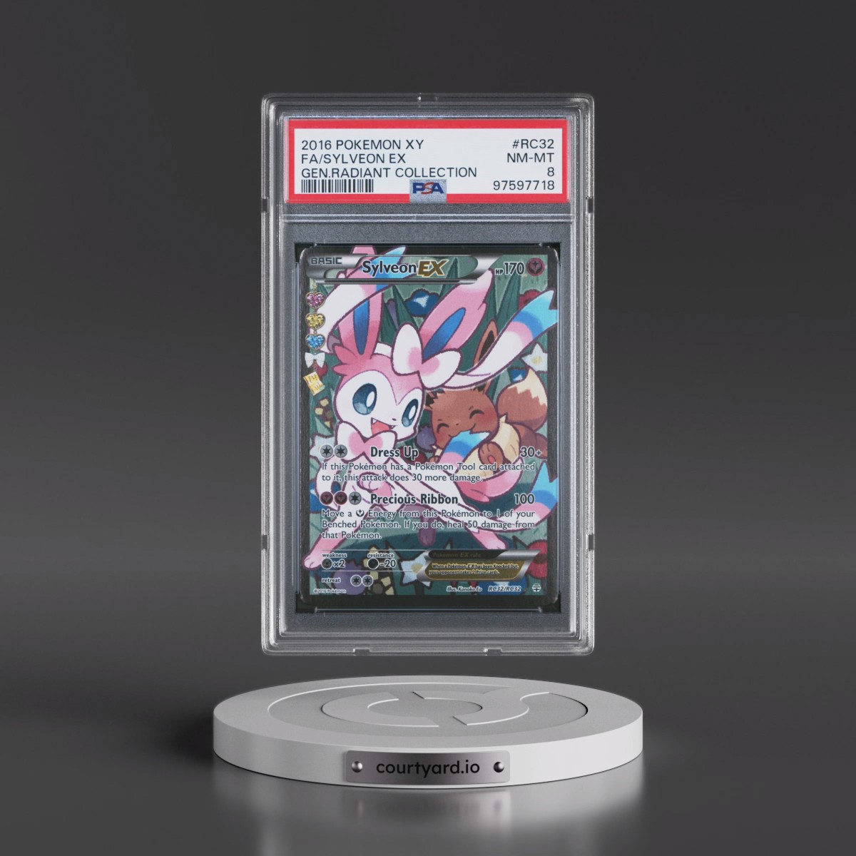 2016 Pokémon XY Generations Radiant Collection #RC32 Sylveon EX - Holo Full Art (PSA 8 NM-MT)