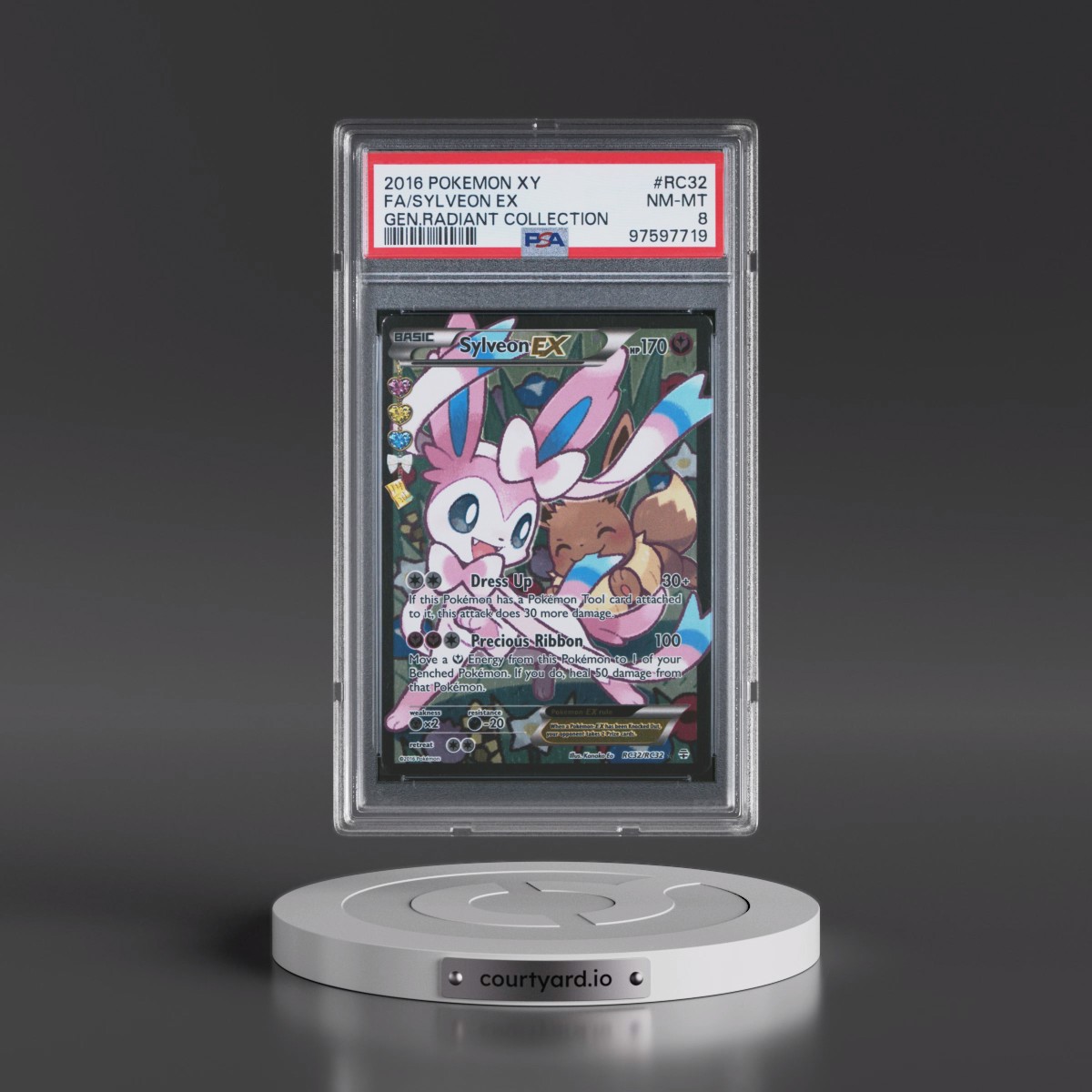 2016 Pokémon XY Generations Radiant Collection #RC32 Sylveon EX - Holo Full Art (PSA 8 NM-MT)