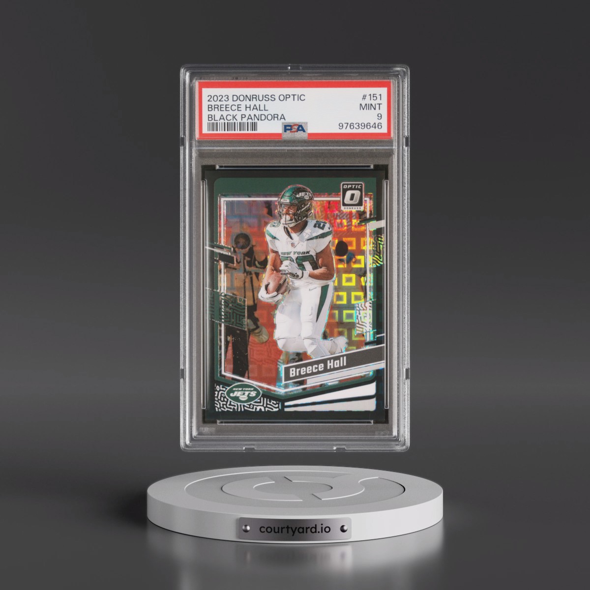 2023 Panini Donruss Optic Breece Hall - Black Pandora #151 PSA 9
