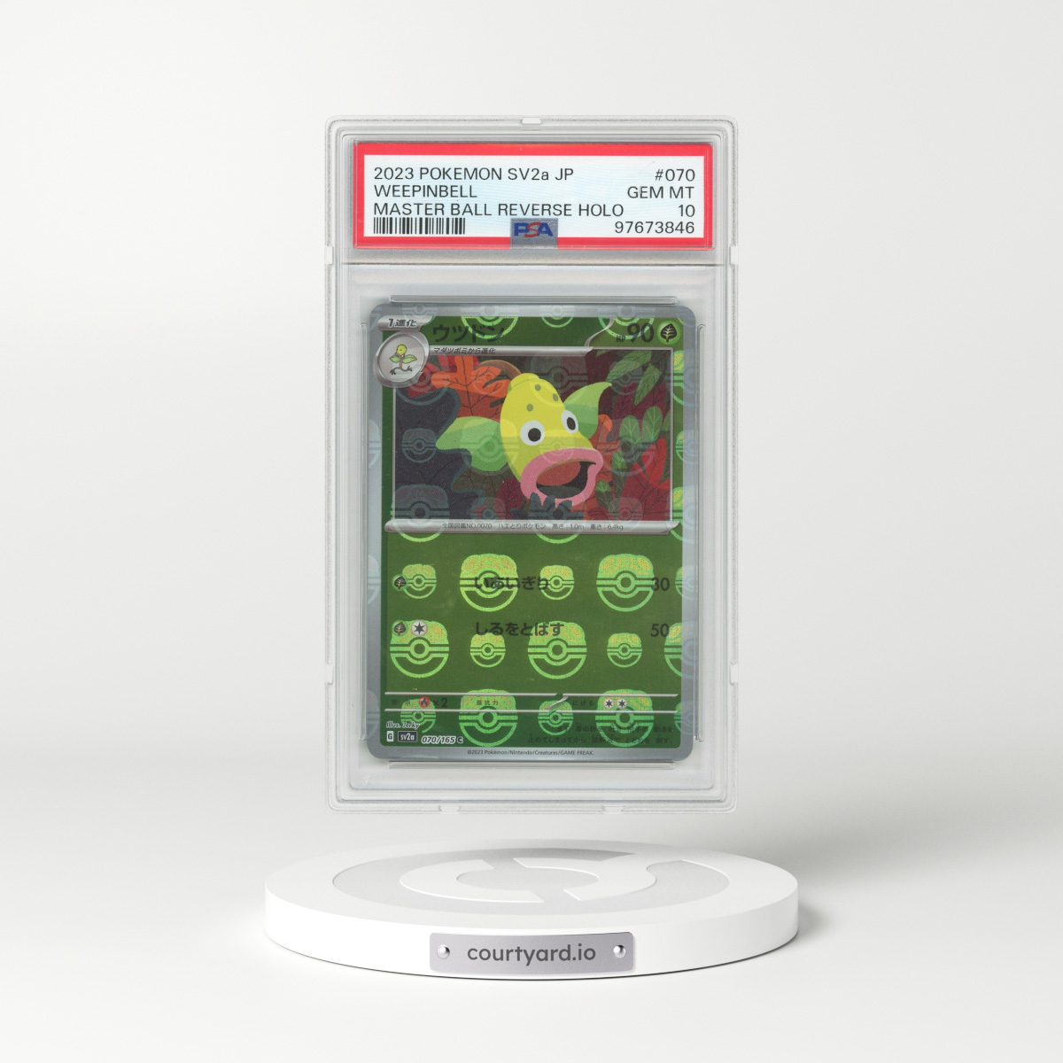 2023 Pokémon Sv2a-Pokemon 151 #070 Weepinbell - Reverse Holo Master Ball (PSA 10 GEM MINT)