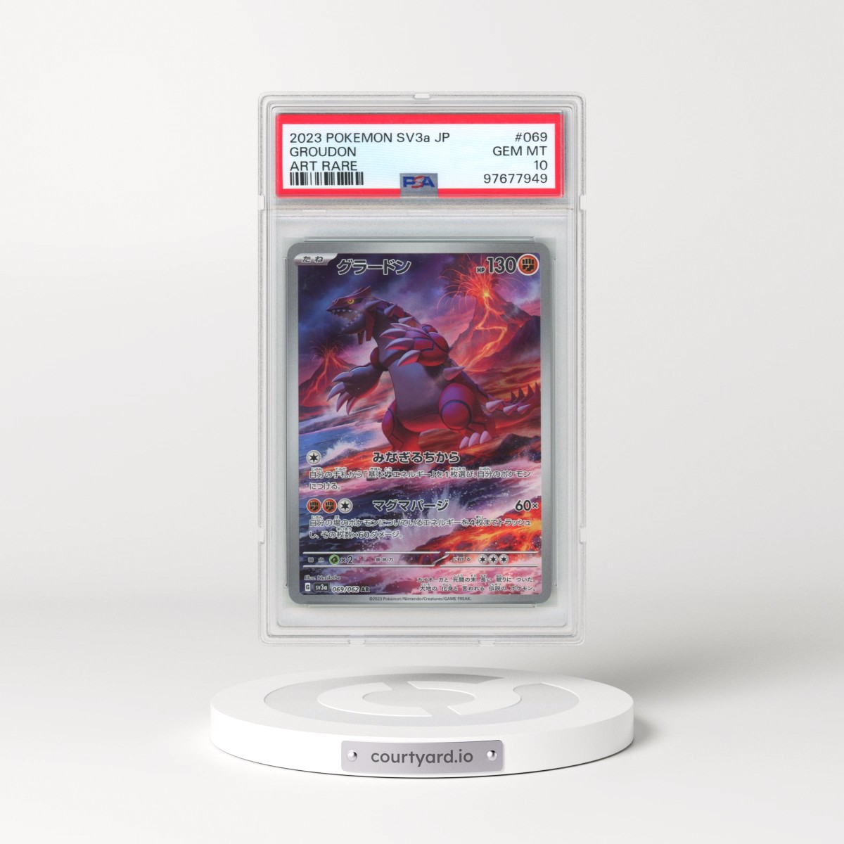 2023 Pokémon Sv3a-Raging Surf #069 Groudon - Art Rare (PSA 10 GEM MINT)