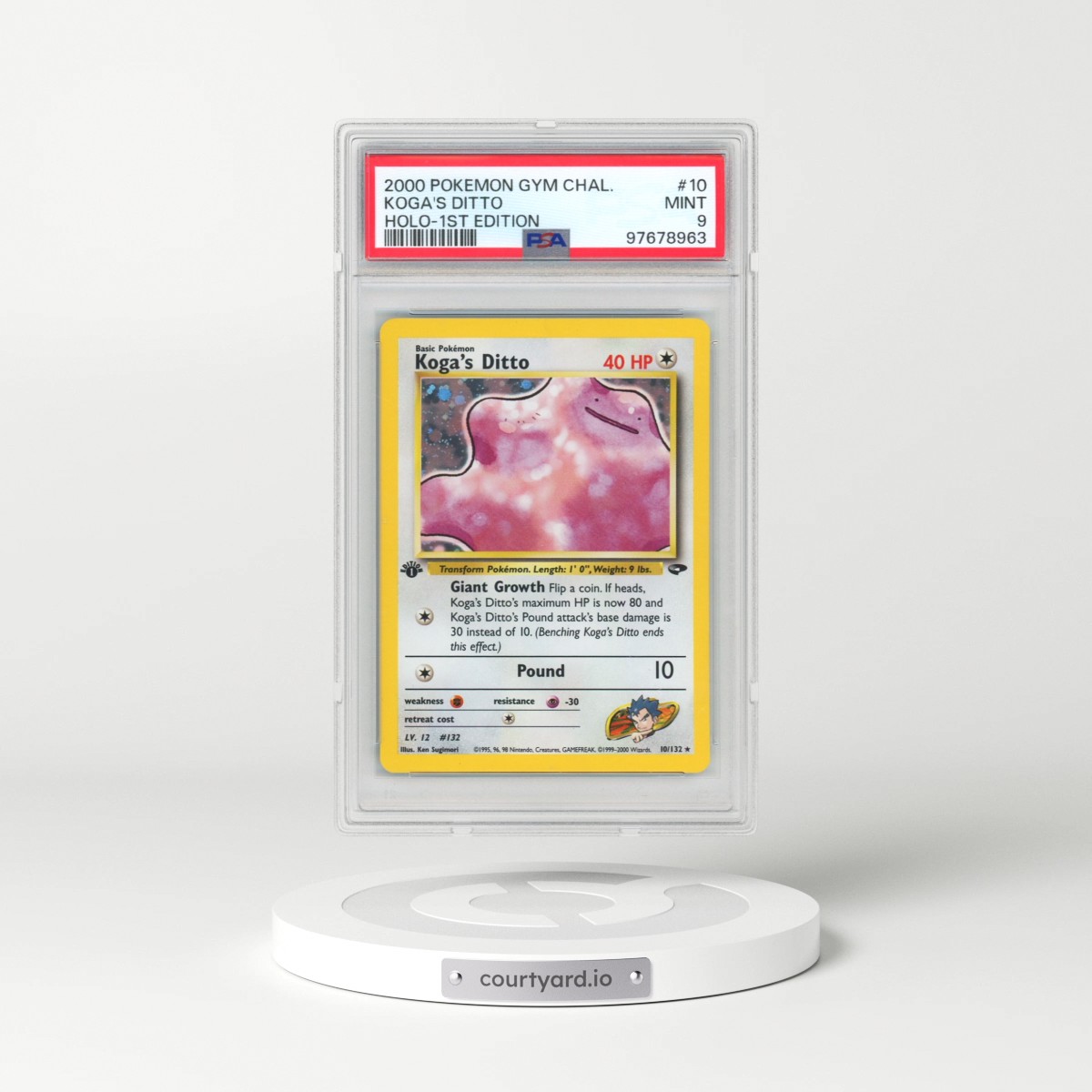 2000 Pokémon Gym Challenge #10 Koga's Ditto - 1st Edition Holo (PSA 9 MINT)