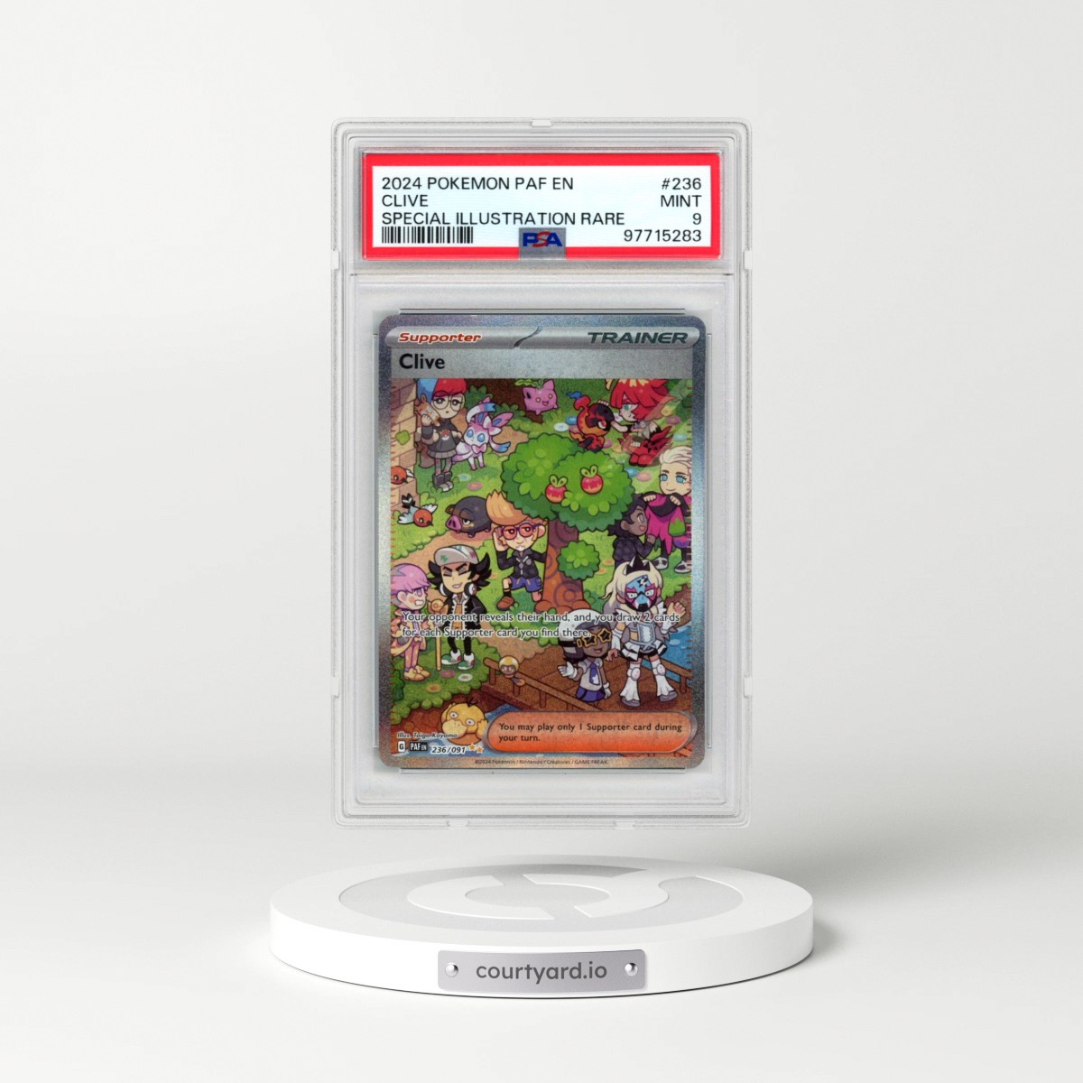 2024 Pokémon Paf EN-Paldean Fates #236 Clive - Special Illustration Rare (PSA 9 MINT)