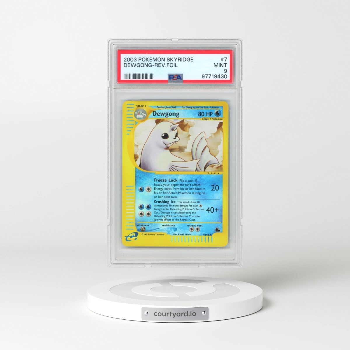 2003 Pokémon Skyridge #7 Dewgong - Reverse Foil (PSA 9 MINT)