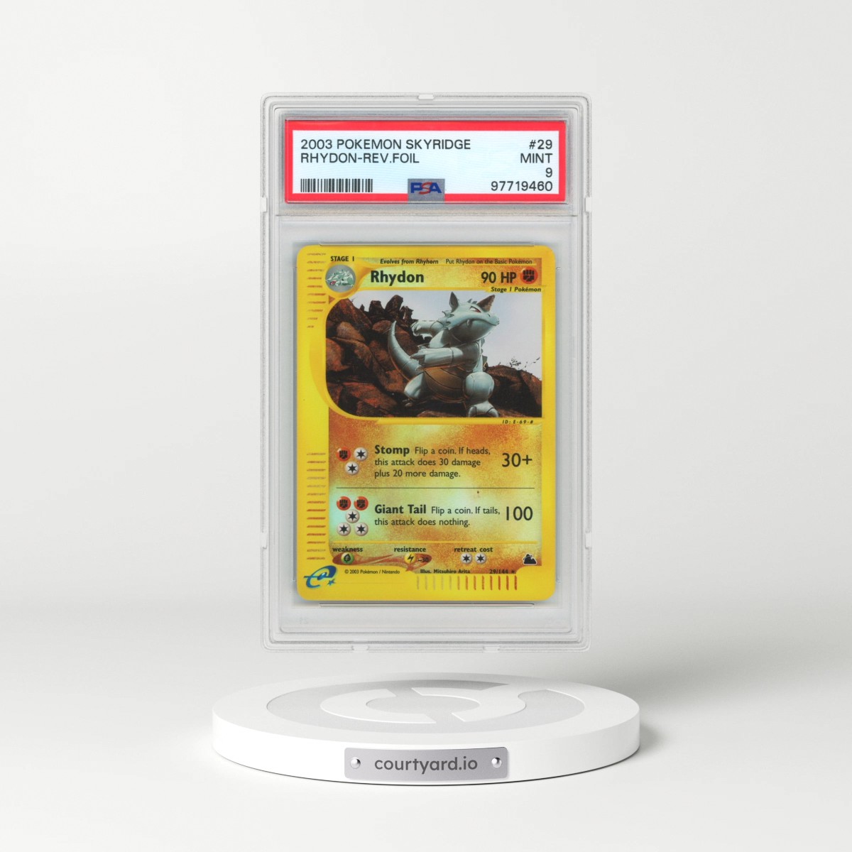 2003 Pokémon Skyridge #29 Rhydon - Reverse Foil (PSA 9 MINT)