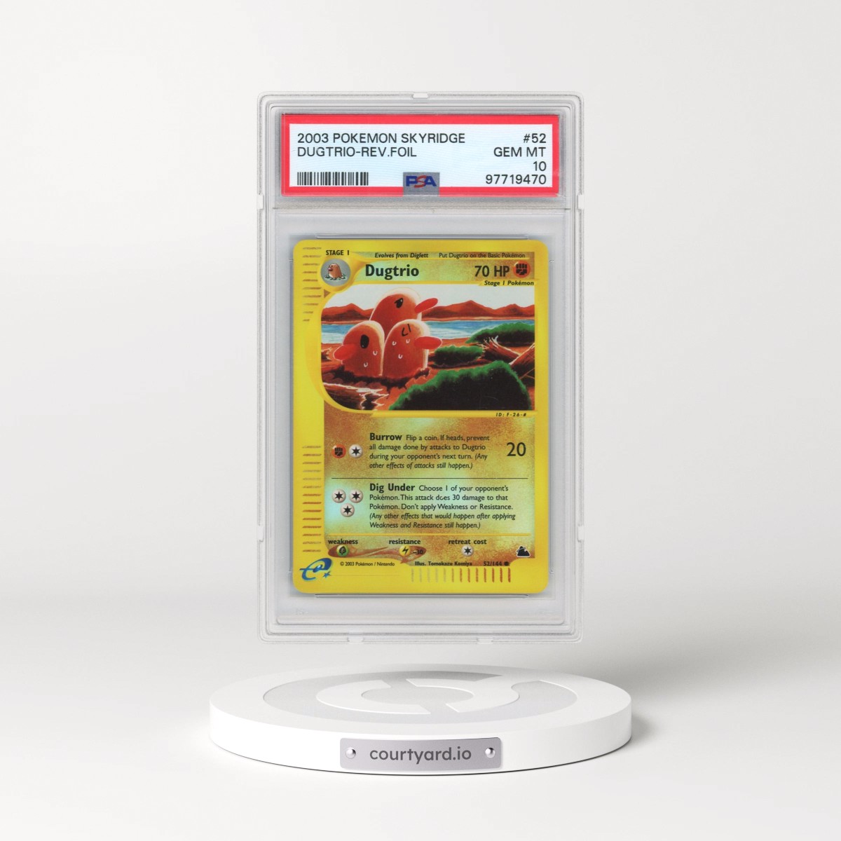 2003 Pokémon Skyridge #52 Dugtrio - Reverse Foil (PSA 10 GEM MINT)
