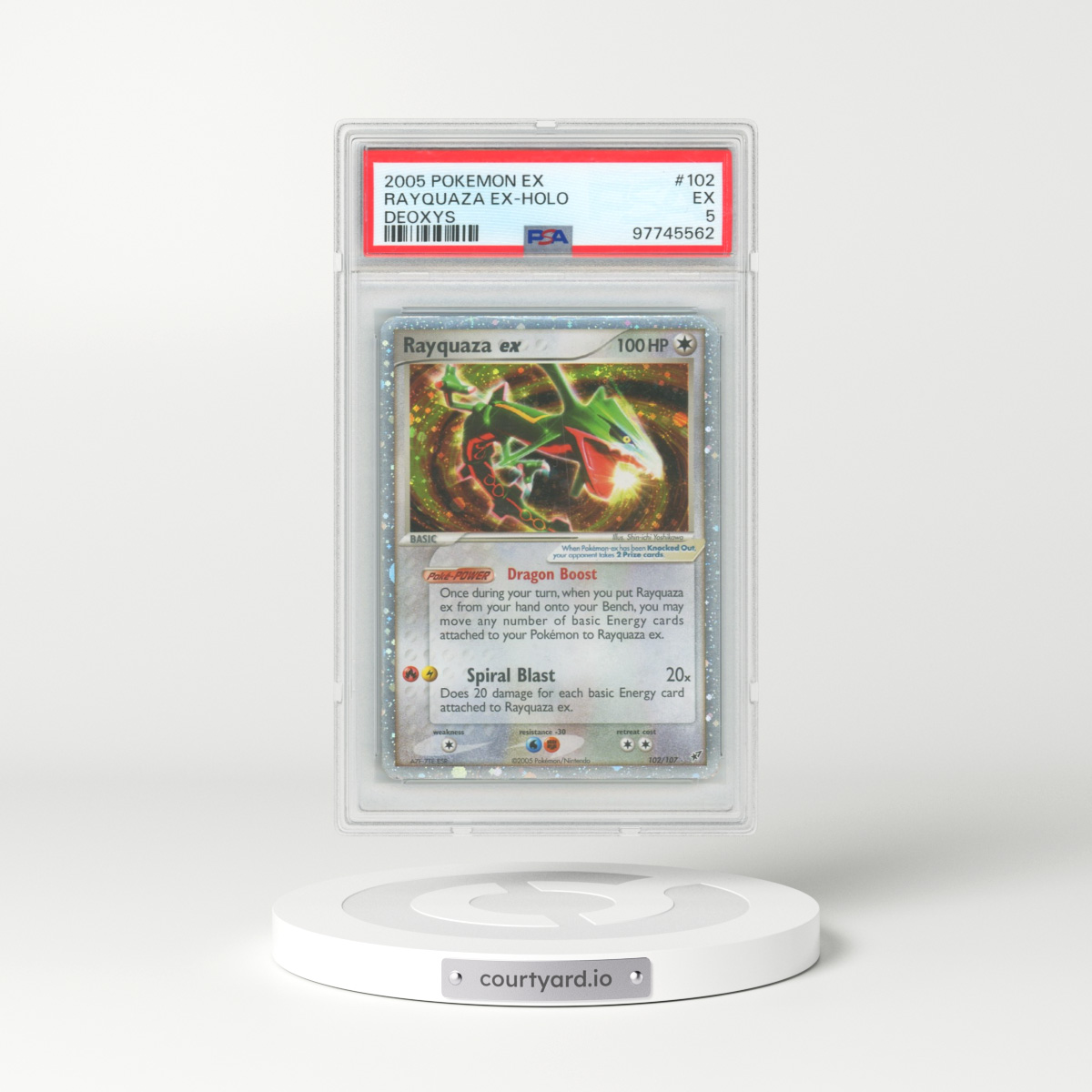 2005 Pokémon EX Deoxys #102 Rayquaza EX - Holo Holo (PSA 5 EX)