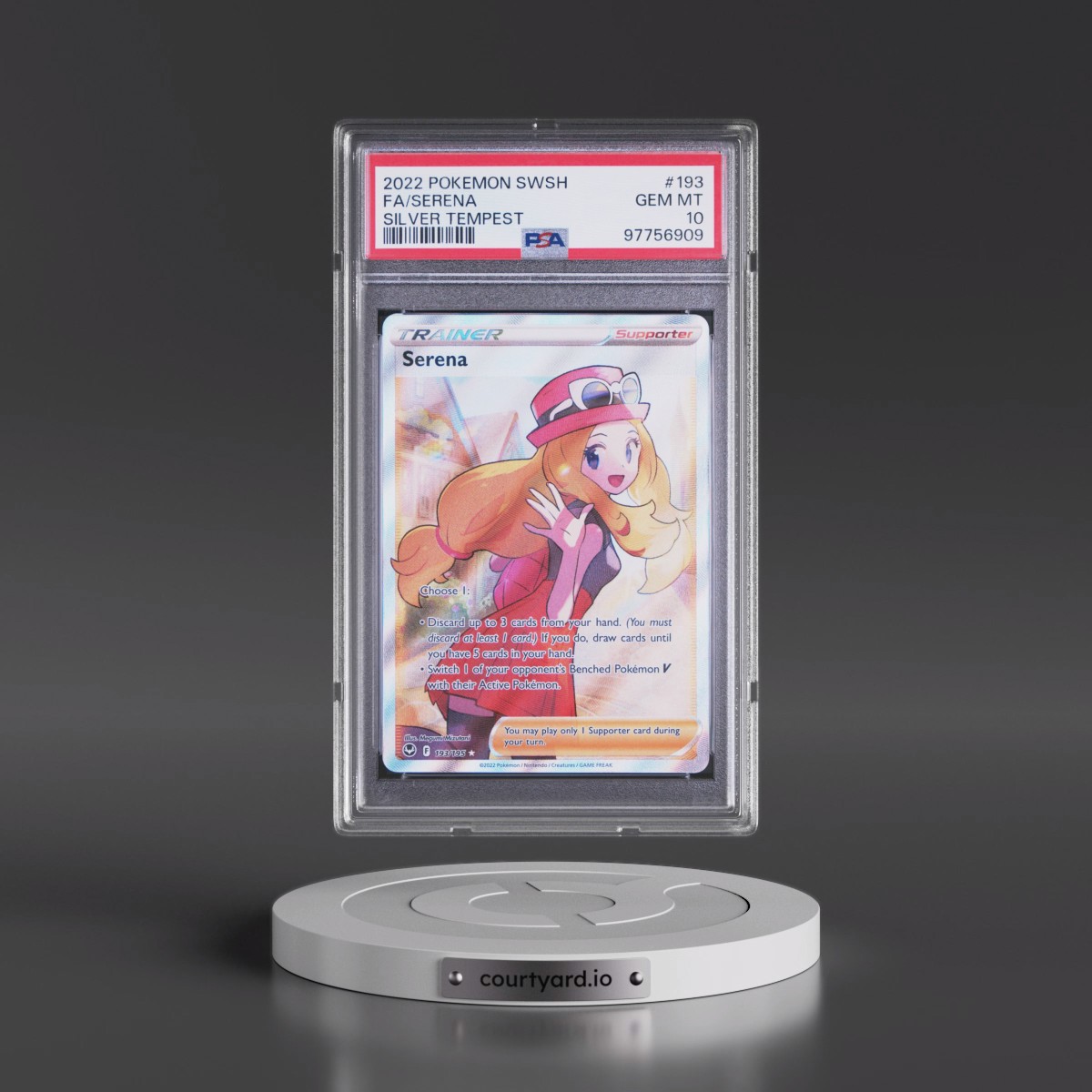 2022 Pokémon Sword & Shield Silver Tempest #193 Serena - Full Art (PSA 10 GEM MINT)
