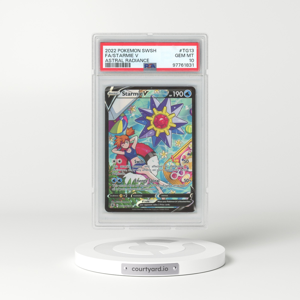2022 Pokémon Sword & Shield Astral Radiance #TG13 Starmie V - Holo Full Art (PSA 10 GEM MINT)