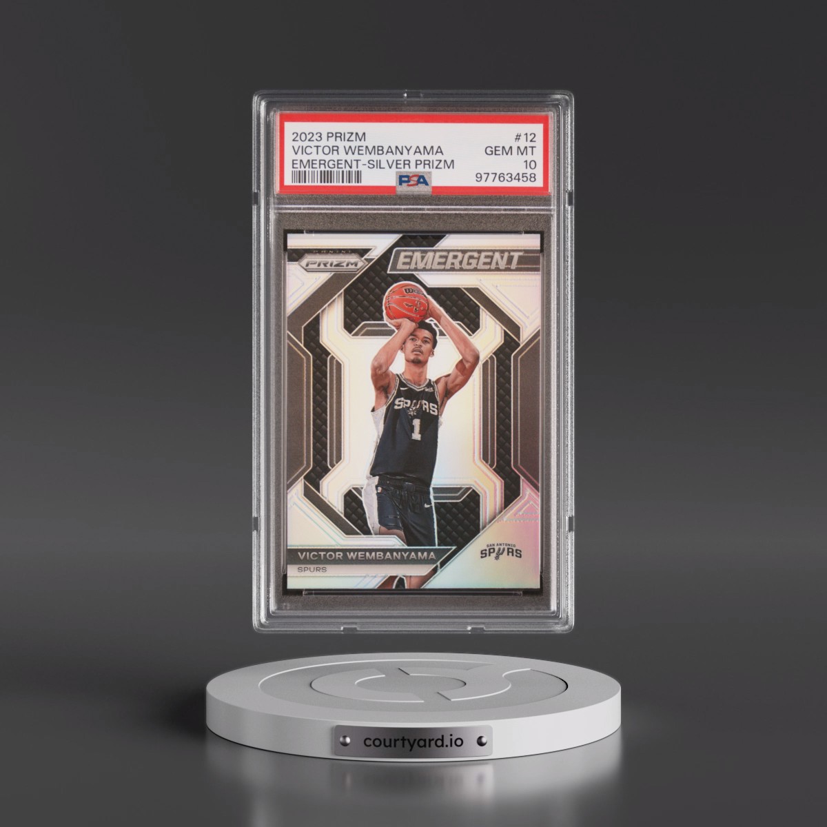 2023 Panini Prizm Emergent #12 Victor Wembanyama - Silver Prizm (PSA 10 GEM MINT)