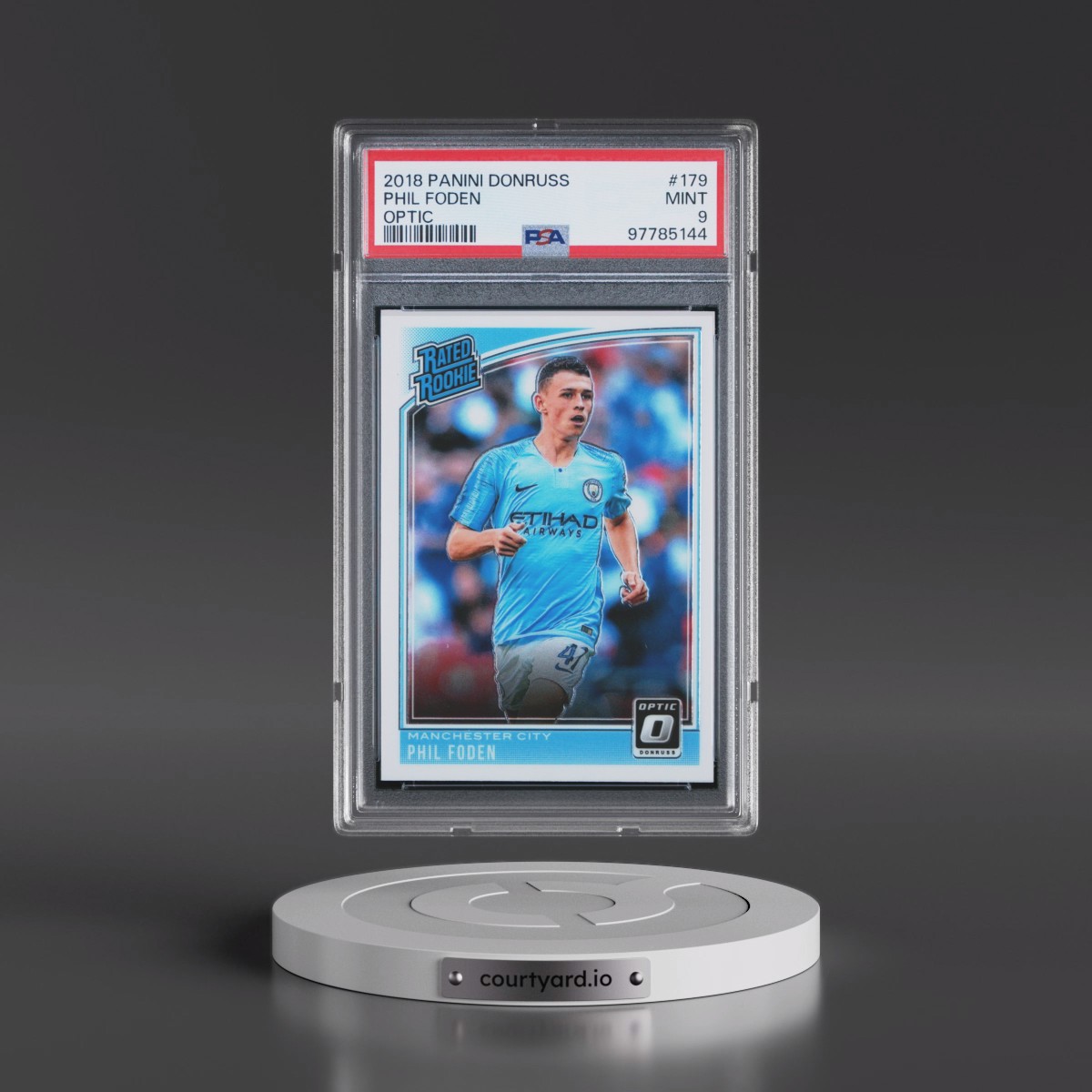 2018 Panini Donruss #179 Phil Foden - Optic (PSA 9 MINT)