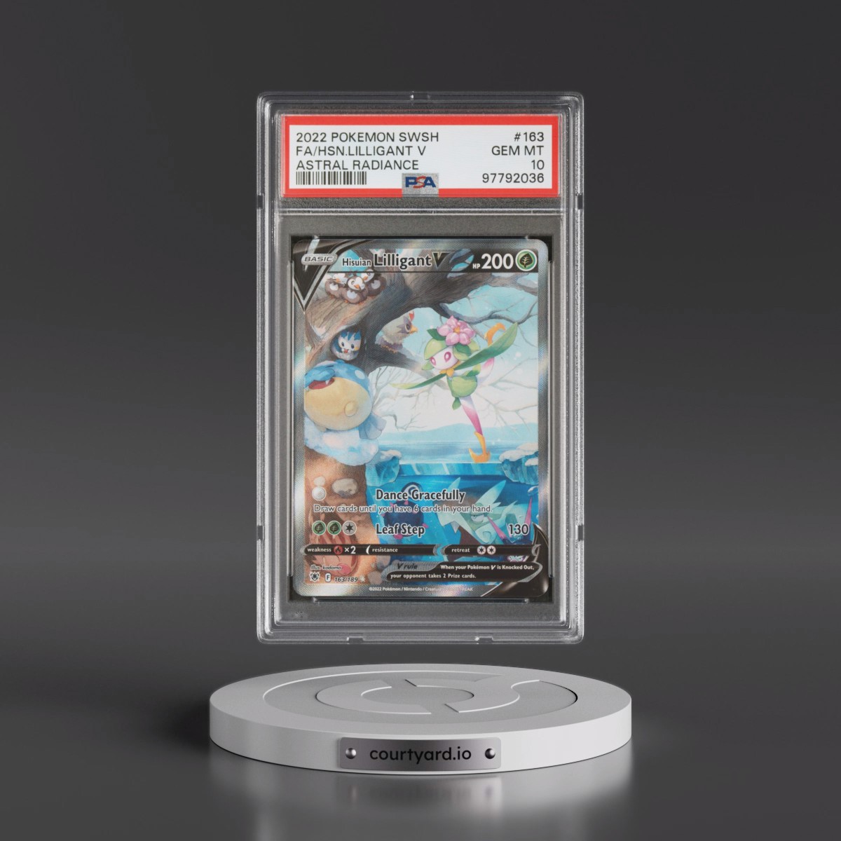 2022 Pokémon Sword & Shield Astral Radiance #163 Hisuian Lilligant V - Holo Full Art (PSA 10 GEM MINT)