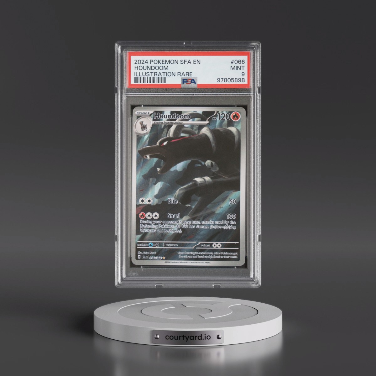 2024 Pokémon Sfa EN-Shrouded Fable #066 Houndoom - Illustration Rare (PSA 9 MINT)