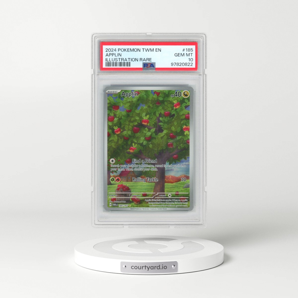2024 Pokémon Twm EN-Twilight Masquerade #185 Applin - Illustration Rare (PSA 10 GEM MINT)