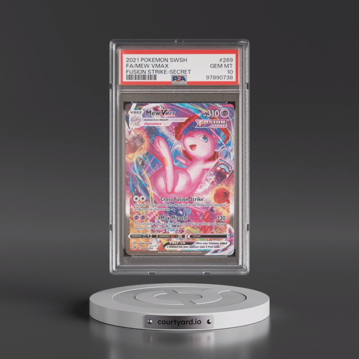 2021 Pokémon Sword & Shield Fusion Strike Mew Vmax - Full Art Secret #269 PSA 10
